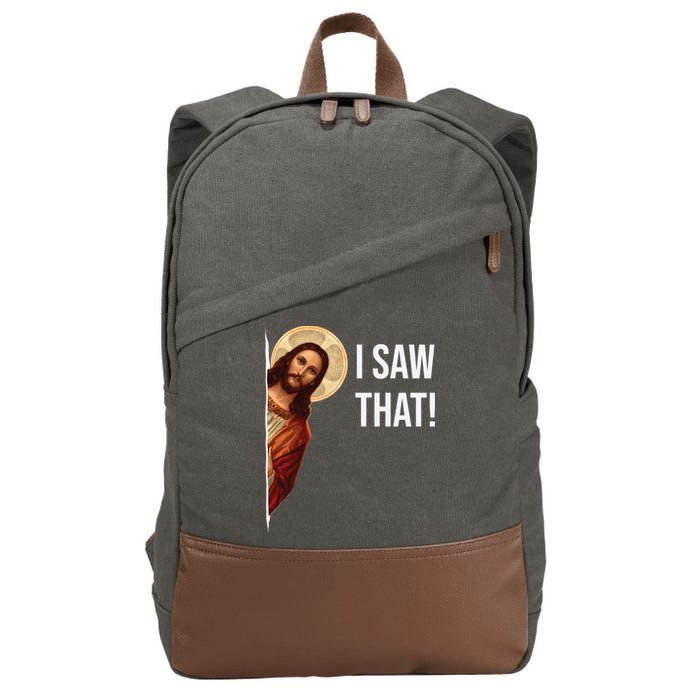 Jesus Meme I Saw That Cotton Canvas Backpack