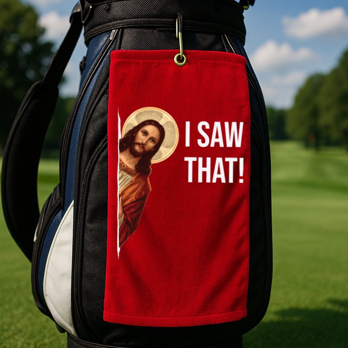 Jesus Meme I Saw That Golf Towel