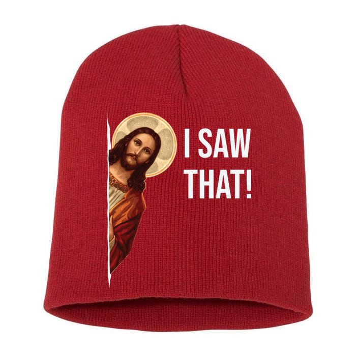 Jesus Meme I Saw That Short Acrylic Beanie