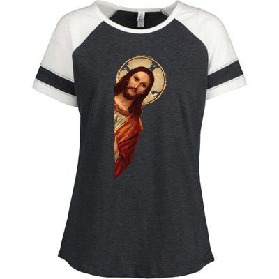 Jesus Meme I Saw That Enza Ladies Jersey Colorblock Tee