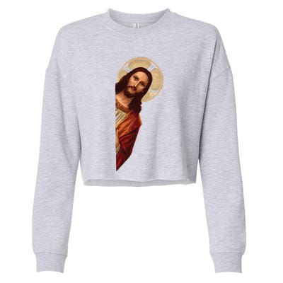 Jesus Meme I Saw That Cropped Pullover Crew