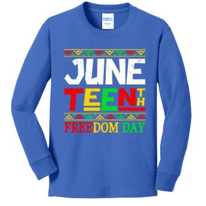 Juneteenth Melanin Independence Day African Pride Freedom Funny Gift Kids Long Sleeve Shirt