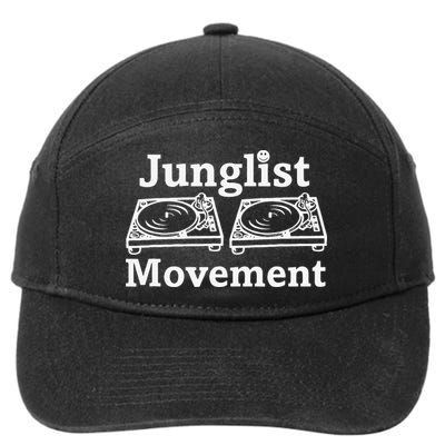 Junglist Movement Jungle Drum And Bass Music Design 7-Panel Snapback Hat