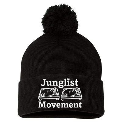 Junglist Movement Jungle Drum And Bass Music Design Pom Pom 12in Knit Beanie
