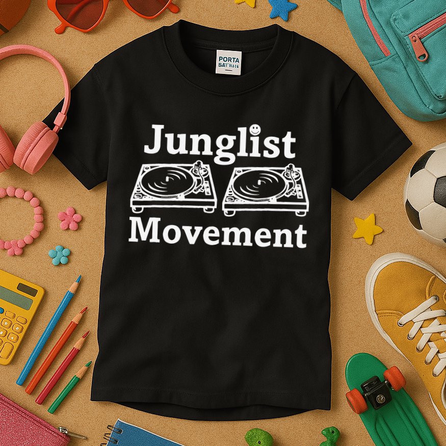 Junglist Movement Jungle Drum And Bass Music Design Kids T-Shirt