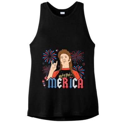 Joe Merica Joe 4th Of July Ladies PosiCharge Tri-Blend Wicking Tank