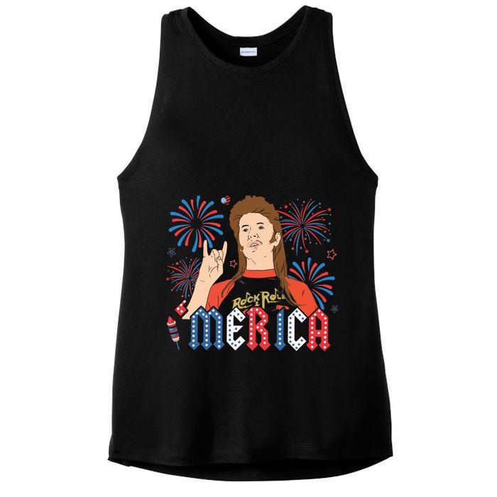 Joe Merica Joe 4th Of July Ladies PosiCharge Tri-Blend Wicking Tank