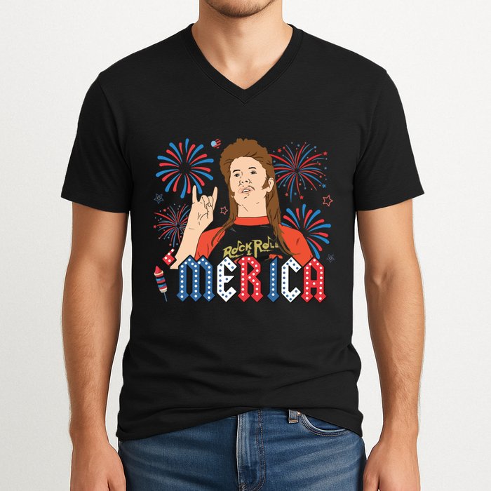 Joe Merica Joe 4th Of July V-Neck T-Shirt