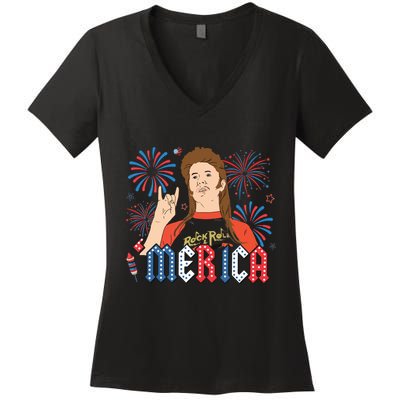 Joe Merica Joe 4th Of July Women's V-Neck T-Shirt
