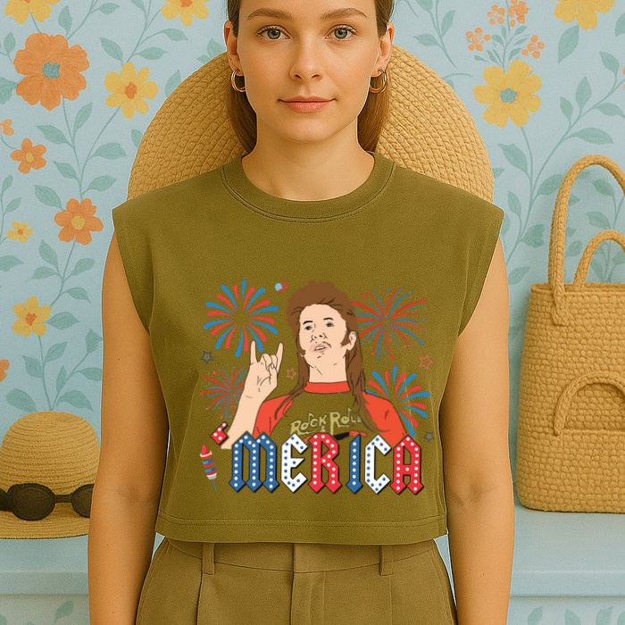 Joe Merica Joe 4th Of July Garment-Dyed Women's Muscle Tee