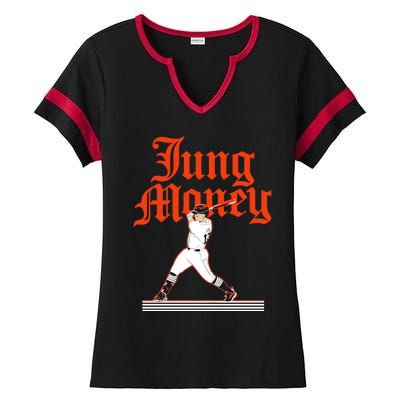 Jung Money Ladies Halftime Notch Neck Tee