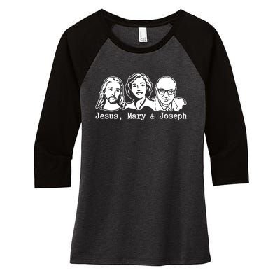 Jesus Mary & Joseph Women's Tri-Blend 3/4-Sleeve Raglan Shirt