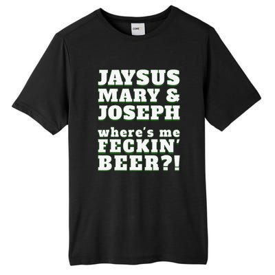 Jaysus Mary Joseph St. Patrick's Feck Beer Tall Fusion ChromaSoft Performance T-Shirt