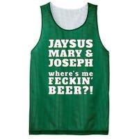 Jaysus Mary Joseph St. Patrick's Feck Beer Mesh Reversible Basketball Jersey Tank