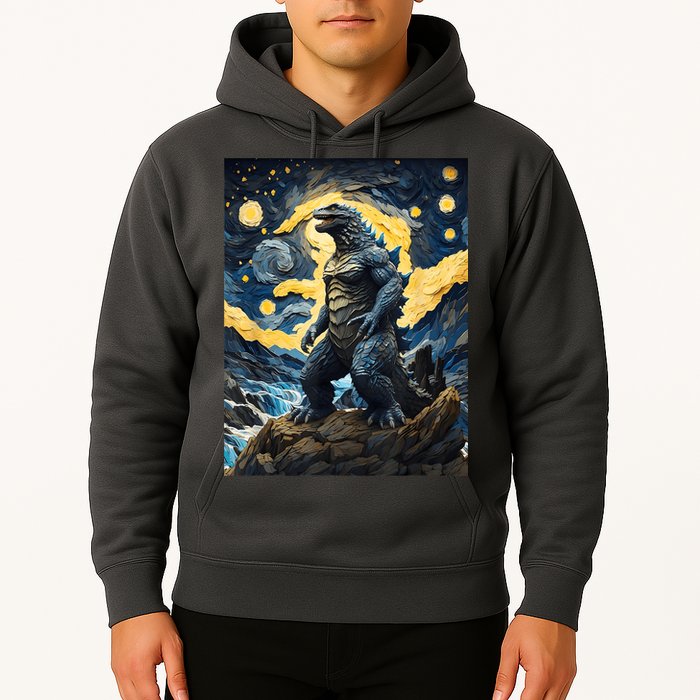 Japanese Monster Kaiju In Van Gogh Starry Night Hoodie