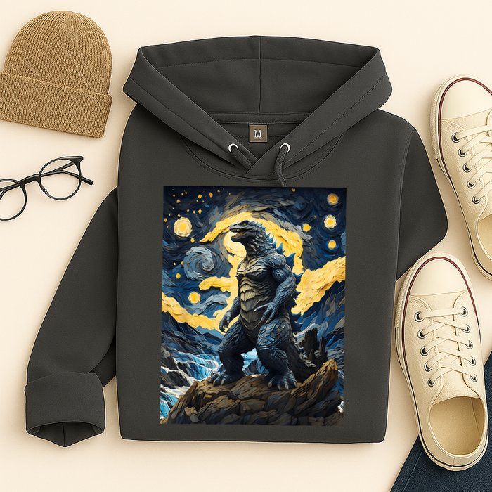 Japanese Monster Kaiju In Van Gogh Starry Night Hoodie