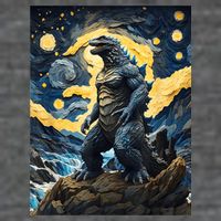 Japanese Monster Kaiju In Van Gogh Starry Night Hoodie