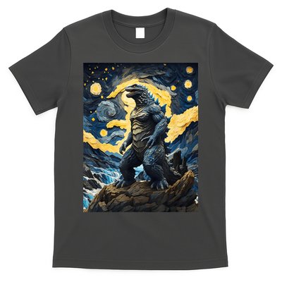 Japanese Monster Kaiju In Van Gogh Starry Night T-Shirt