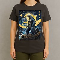 Japanese Monster Kaiju In Van Gogh Starry Night T-Shirt