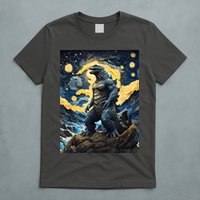 Japanese Monster Kaiju In Van Gogh Starry Night T-Shirt