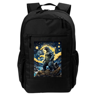 Japanese Monster Kaiju In Van Gogh Starry Night Backpack