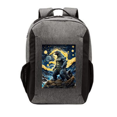 Japanese Monster Kaiju In Van Gogh Starry Night Vector Backpack