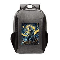 Japanese Monster Kaiju In Van Gogh Starry Night Vector Backpack