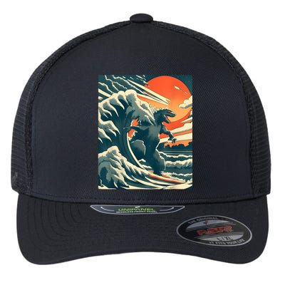 Japanese Monster Kaiju Funny Art Flexfit Unipanel Trucker Cap