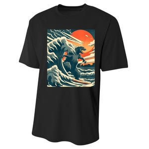 Japanese Monster Kaiju Funny Art Performance Sprint T-Shirt