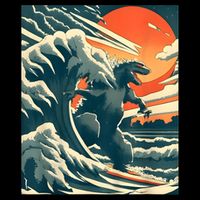 Japanese Monster Kaiju Funny Art Premium T-Shirt