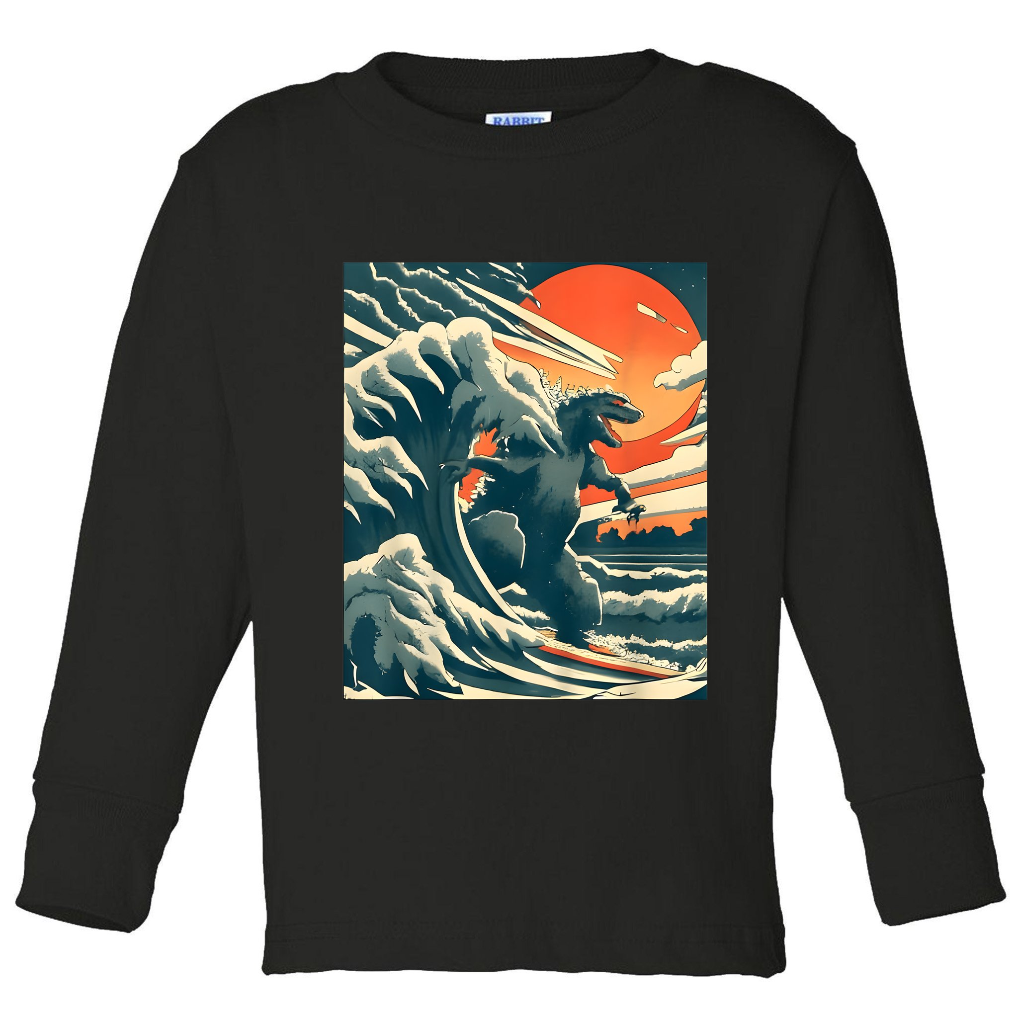 Japanese Monster Kaiju Funny Art Toddler Long Sleeve Shirt