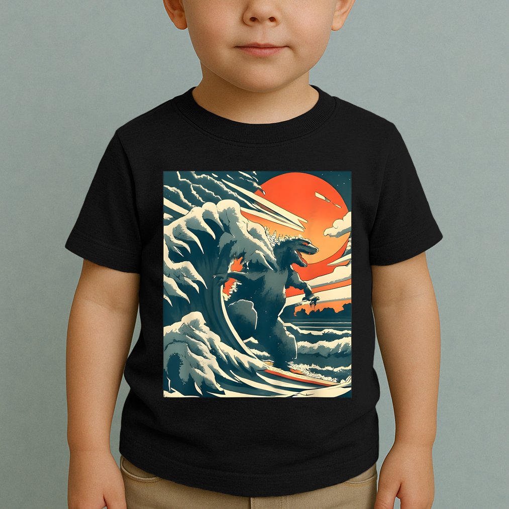 Japanese Monster Kaiju Funny Art Toddler T-Shirt