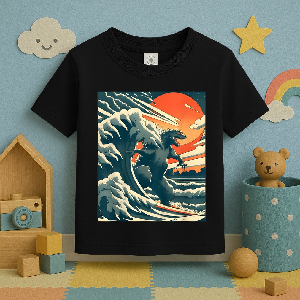 Japanese Monster Kaiju Funny Art Toddler T-Shirt