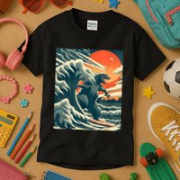 Japanese Monster Kaiju Funny Art Kids T-Shirt
