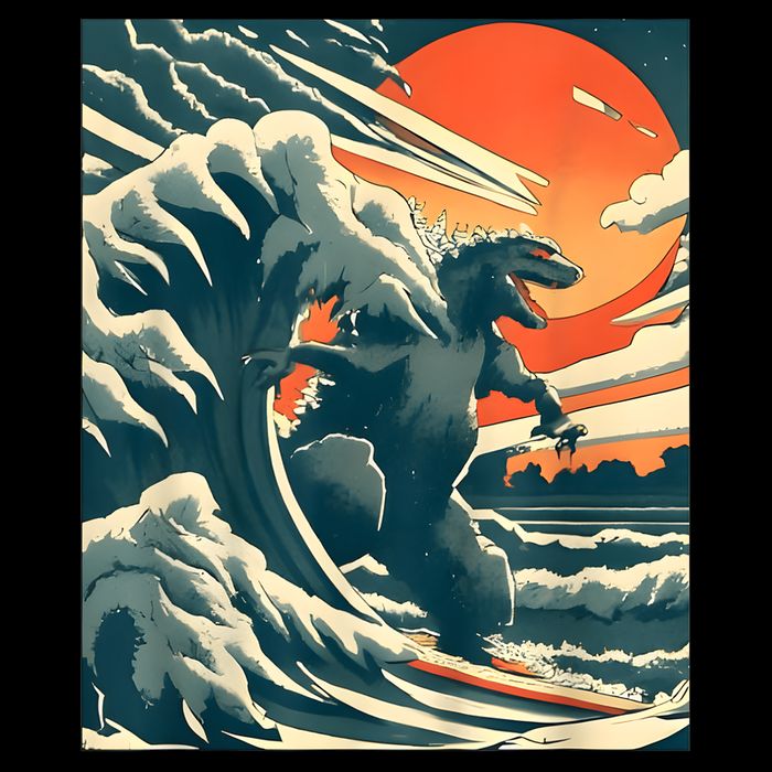 Japanese Monster Kaiju Funny Art Kids T-Shirt