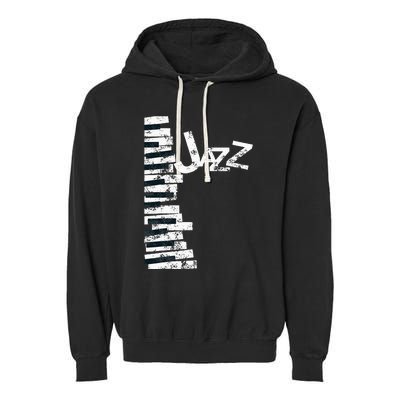 Jazz Music Lover Vintage Piano Jazz Garment-Dyed Fleece Hoodie