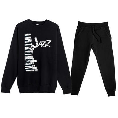 Jazz Music Lover Vintage Piano Jazz Premium Crewneck Sweatsuit Set