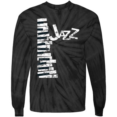 Jazz Music Lover Vintage Piano Jazz Tie-Dye Long Sleeve Shirt