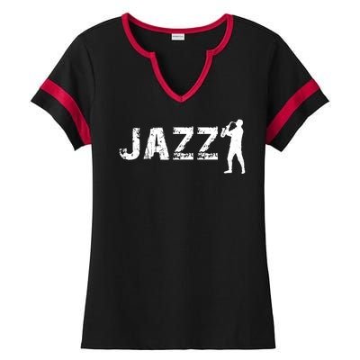 Jazz Musican Logo Ladies Halftime Notch Neck Tee