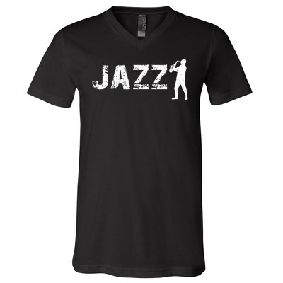 Jazz Musican Logo V-Neck T-Shirt