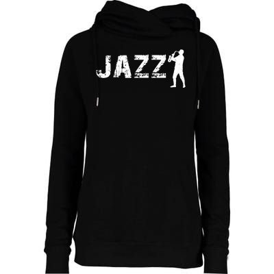 Jazz Musican Logo Womens Funnel Neck Pullover Hood