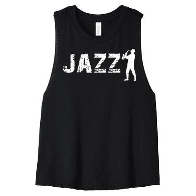 Jazz Musican Logo Women's Racerback Cropped Tank