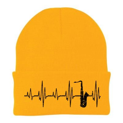 Jazz Music Lover Heartbeat Sax Player Saxophone Funny Gift Knit Cap Winter Beanie