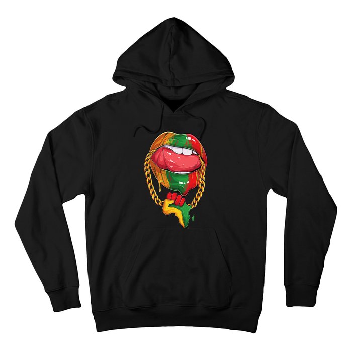 Juneteenth  Melanin Lips 19th Black History pride Hoodie