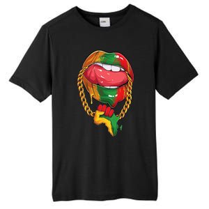 Juneteenth  Melanin Lips 19th Black History pride Tall Fusion ChromaSoft Performance T-Shirt