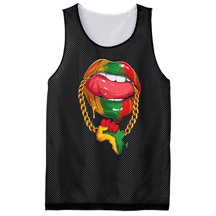 Juneteenth  Melanin Lips 19th Black History pride Mesh Reversible Basketball Jersey Tank