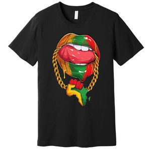 Juneteenth  Melanin Lips 19th Black History pride Premium T-Shirt