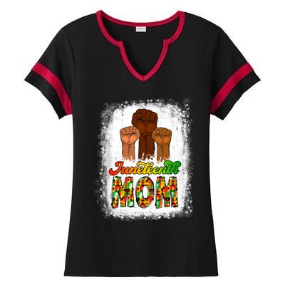 Juneteenth Mom Mother's Day Celebrating 1865 Black History Gift Ladies Halftime Notch Neck Tee