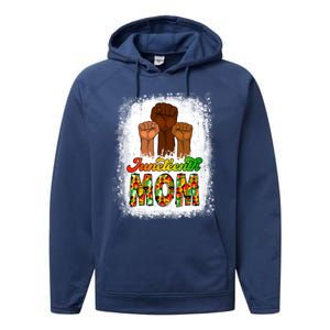 Juneteenth Mom Mother's Day Celebrating 1865 Black History Gift Performance Fleece Hoodie