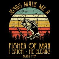 Jesus Made Me A Fisher Of Man Christian Fishing Fisherman Cooling Performance Crew T-Shirt